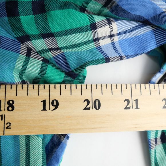 Talbots Button Down Shirt Blue Plaid Cotton Long Sleeve Casual Basic Size Small - Picture 10 of 11